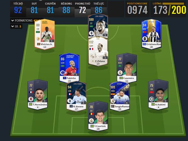 Xây dựng đội hình real madrid fo4