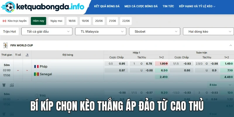 Bí kíp chọn kèo thắng áp đảo từ cao thủ