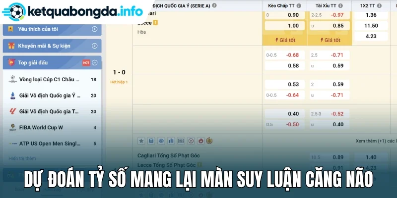 Dự đoán tỷ số mang lại màn suy luận căng não