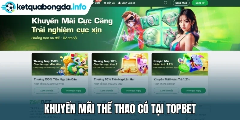 Khuyến mãi thể thao có tại Topbet