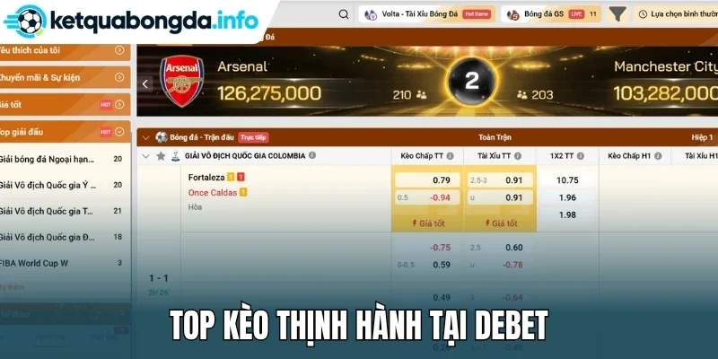 Top kèo thịnh hành tại Debet