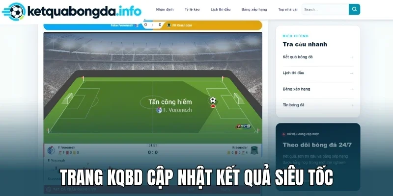 Trang kqbd cập nhật kết quả siêu tốc