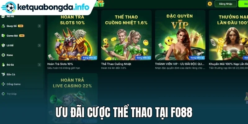 Ưu đãi cược thể thao tại Fo88