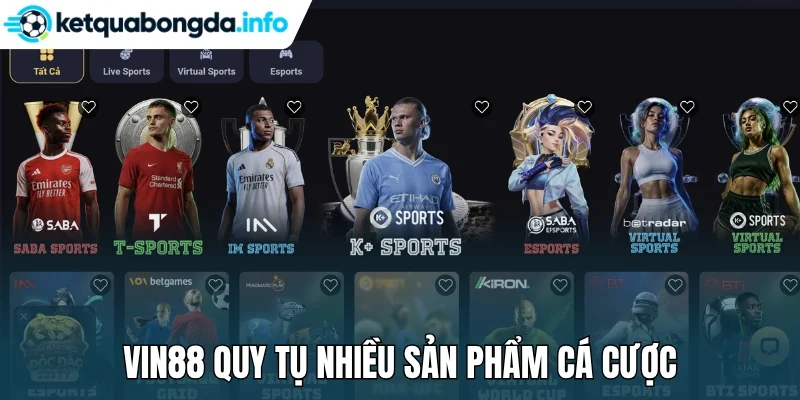 Vin88 quy tụ nhiều sản phẩm cá cược